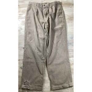 Vintage Caribbean Joe Distressed Baggy Corduroy Pants Light Ivory Men's 36x32